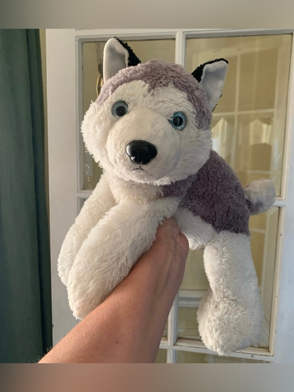 Aurora World Siberian Husky Plush Floppy 14” Blue Eyes Cuddly Soft